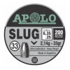 Пули полнотелые Apolo Slug 6,35 мм, 2,14 грамм, 200 штук Пули полнотелые Apolo Slug 6,35 мм, 2,14 грамм, 200 штук