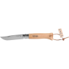 Нож Opinel №8, нержавеющая сталь, рукоять бук с кожаным темляком